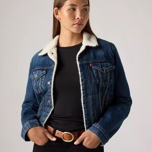 Levi's Women’s Blue Denim Sherpa Jacket